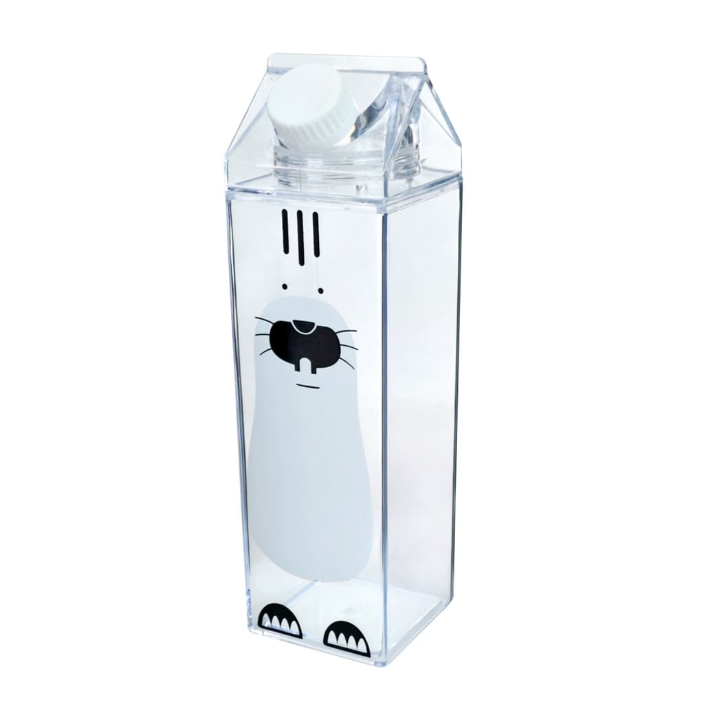 Garrafa De Plástico Caixa De Leite Estampada 500ml