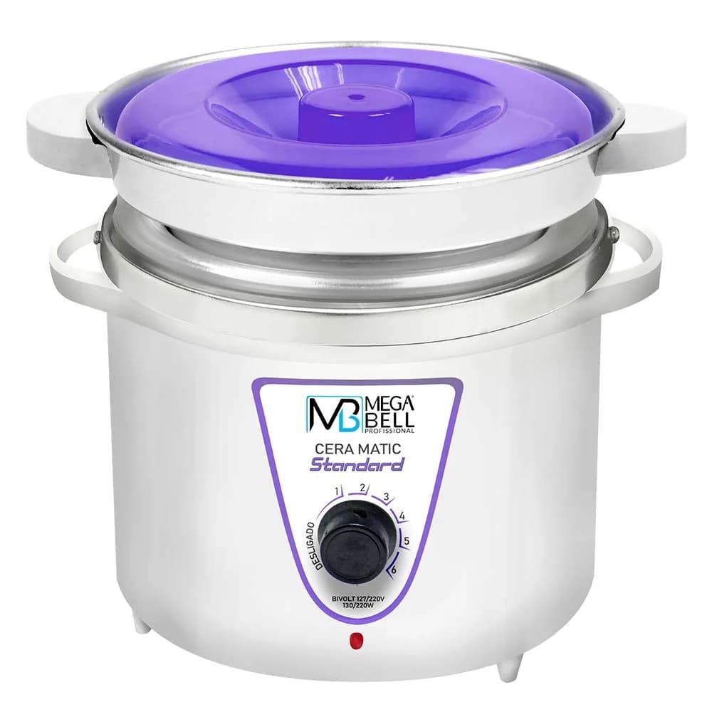 Panela Termocera para depilação Standard 900g Bivolt Com Refil Branca Com Lilás (7179 MB)