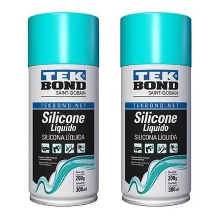 Kit 2 Silicone Lubrificante Spray Líquido Tek Bond 300ml