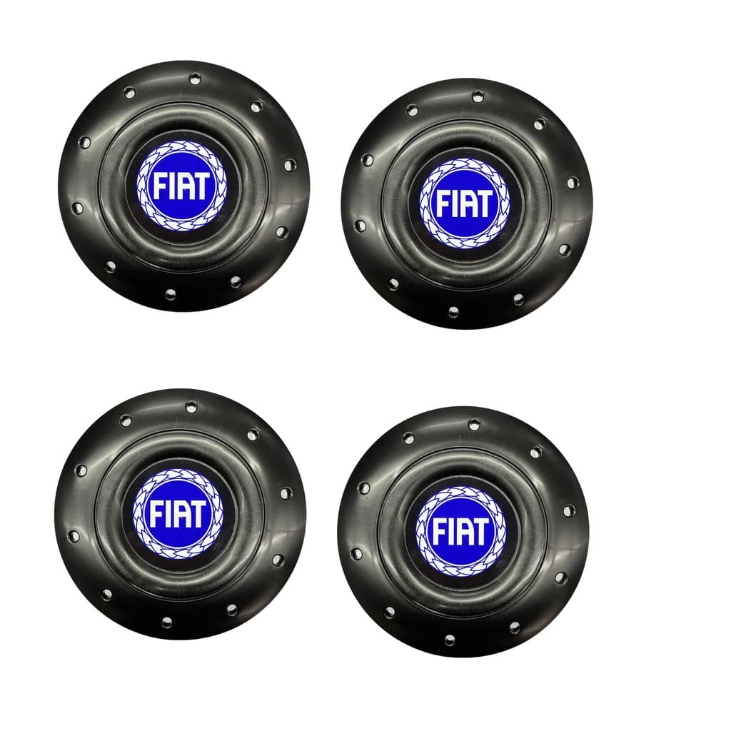 Jogo 4 Calota Centro para Roda de Ferro Fiat Azul Aro 14 15 modelo amarok + chave 4 Furos 4 x100