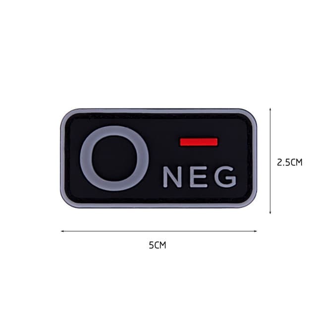 Patch Tipo Sanguíneo O- Emborrachado Com Velcro