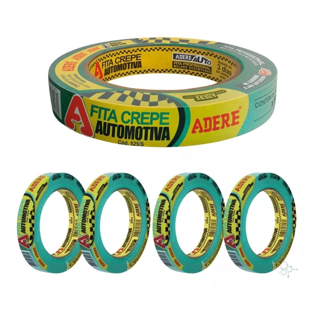 Fita Crepe Automotiva Verde 24x50m Adere Profissional 5un
