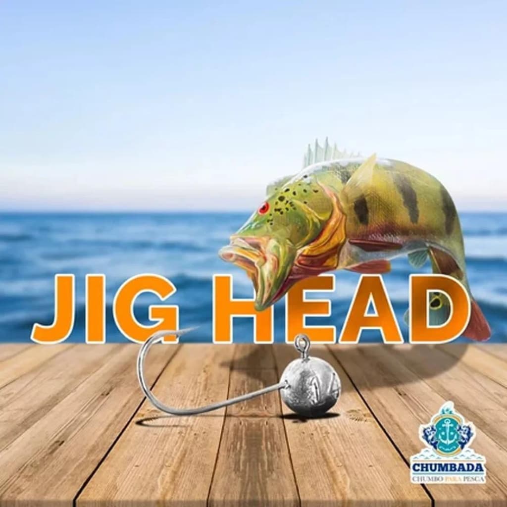 Anzol para Pesca Jig Head Hook 90º com 3 peças Chumbo Chumbada Oficial