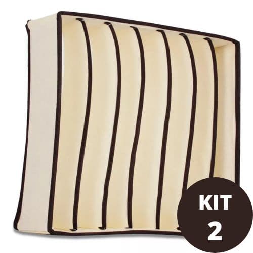 Kit 2 Organizador De Gaveta Colmeia Dobrável Guarda Roupa Meia Sutia Calcinha Cueca 7 Divisórias