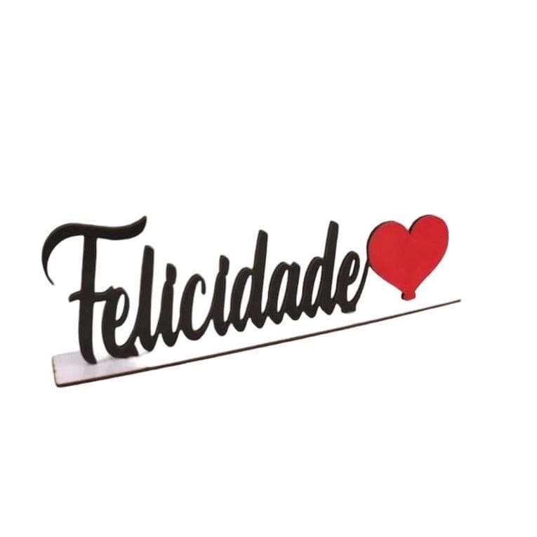 Palavra Felicidade de Mesa Decoração Com Base