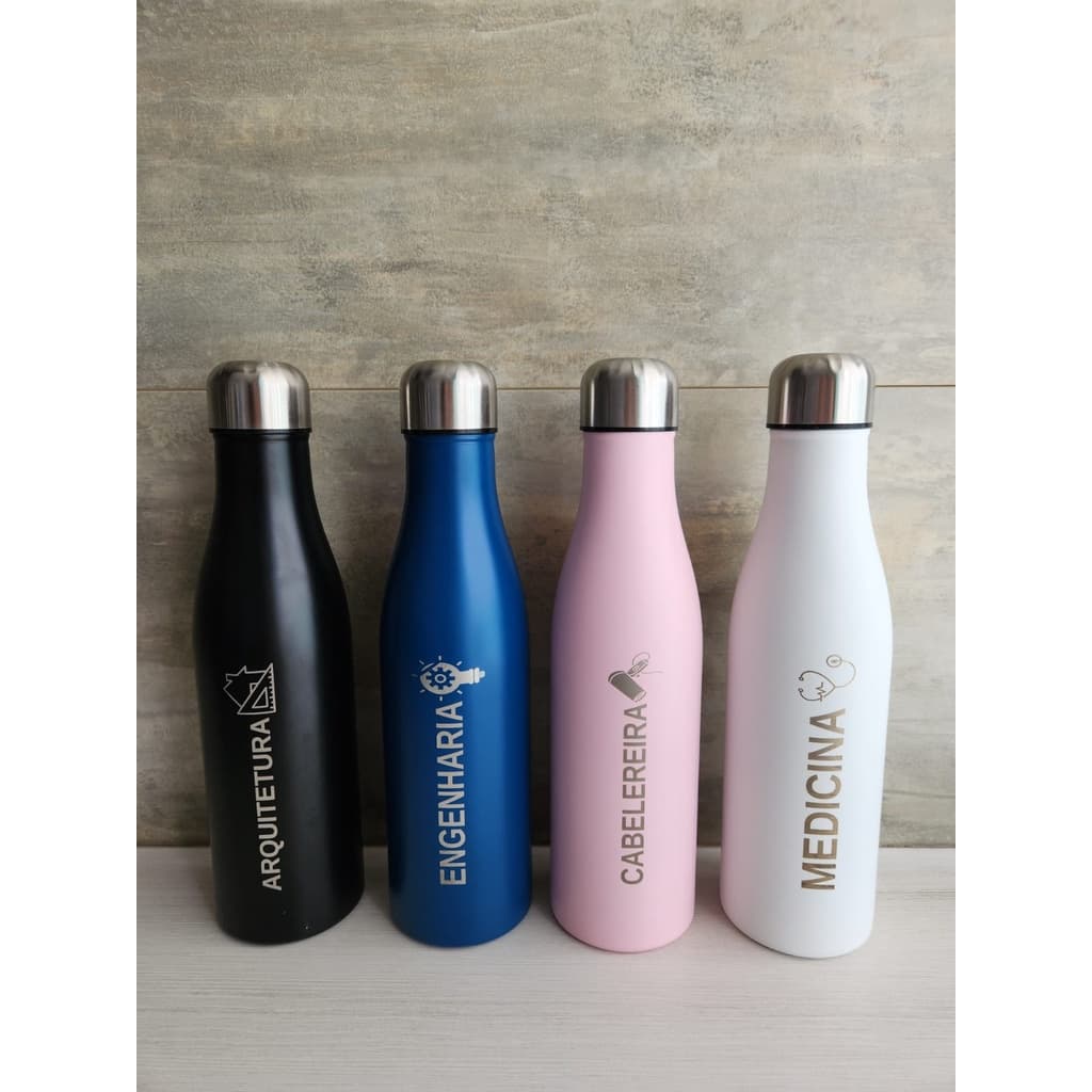 Garrafa Personalizada Térmica Nome ou Profissões 500ml Inox