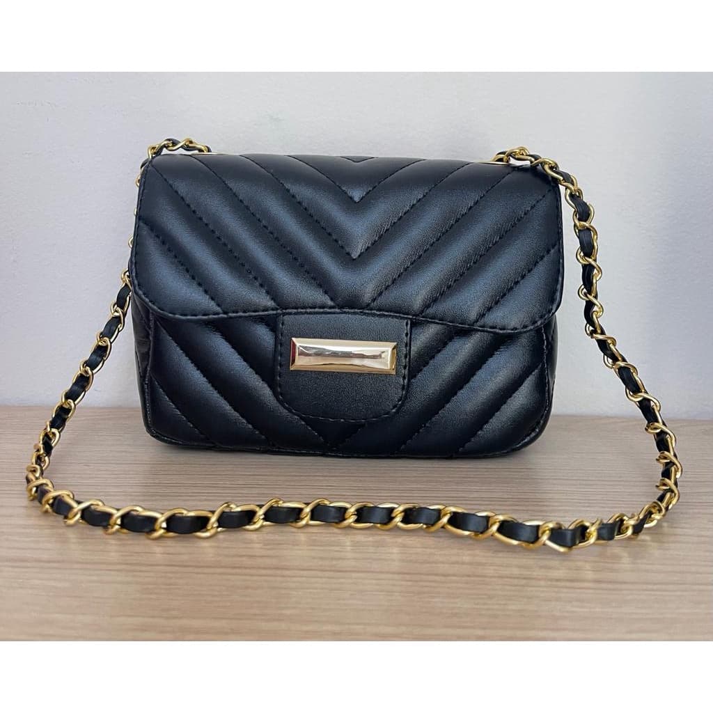 BOLSA BAG FEMININA OMBRO PEQUENA TRANSVERSAL ALÇA CORRENTE REFORÇADA
