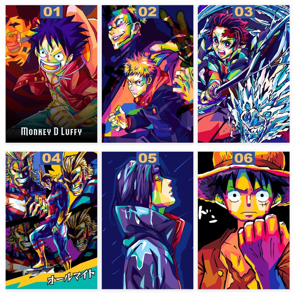 Placa Decorativa Animes Pop Art Naruto, One piece, Demon Slayer, Dragon Ball Tamanho 10x15