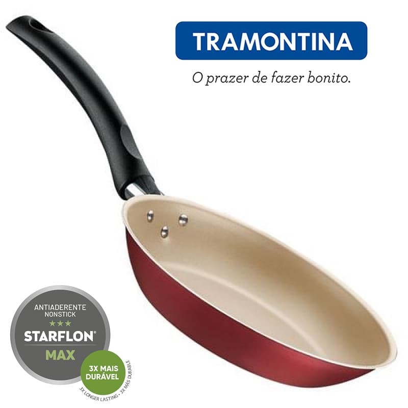 Frigideira Antiaderente 20cm 0,8L Tramontina Turim Vermelho