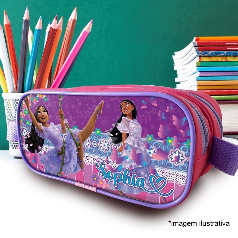 Estojo duplo Personalizado com nome tema Isabela Madrigal Encanto
