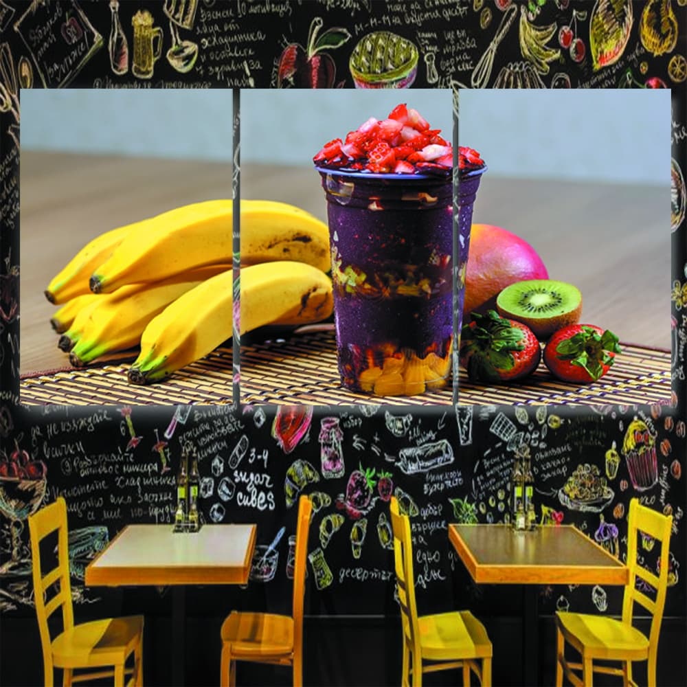 Quadro decorativo sorvete açaí para lanchonetes e restaurantes comida alimento promoção