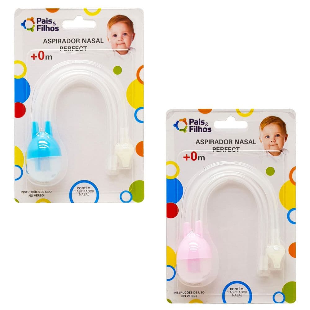 Aspirador Nasal Perfect Para Bebê Azul e Rosa ajuda a Remover Secreções Nasais  Pais & Filhos