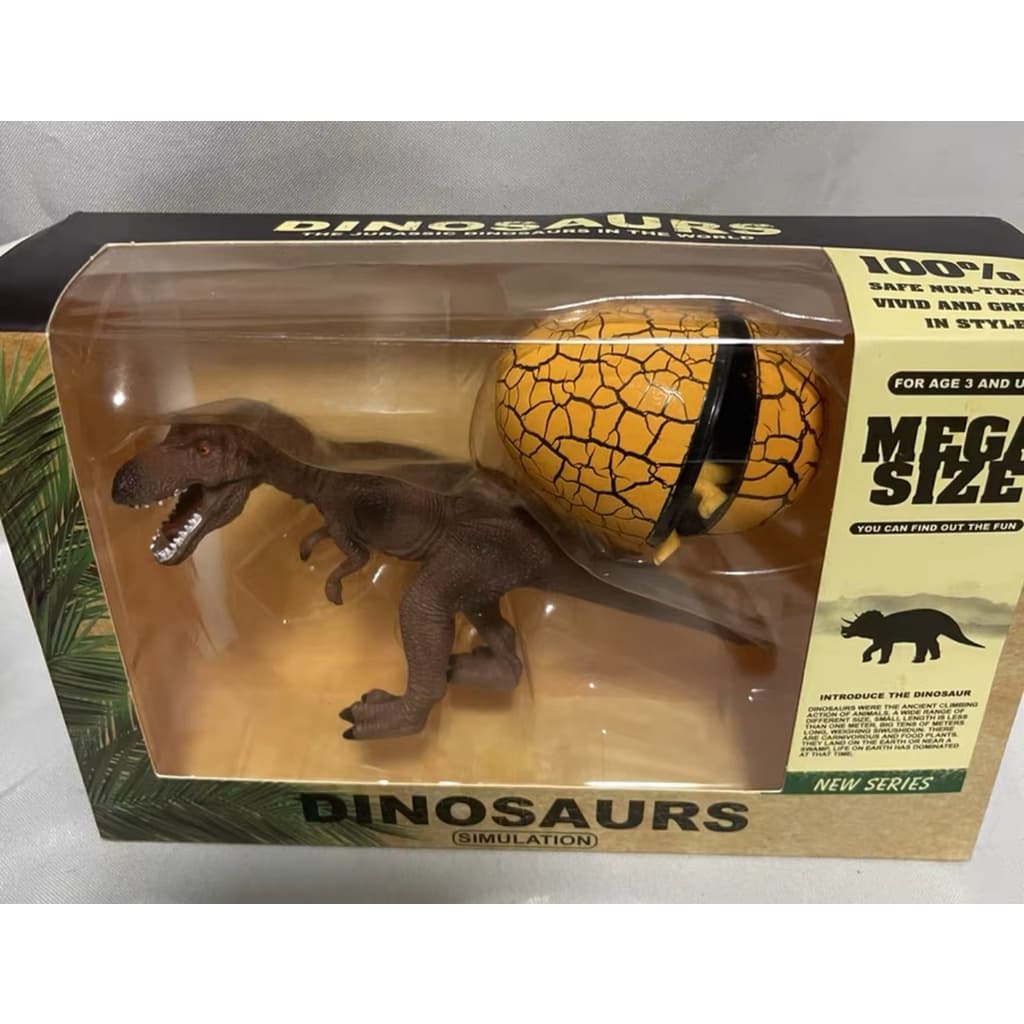 Brinquedo  Dinossauro de borracha com caixa ;com ovo Sai Dinossauro De Dentro