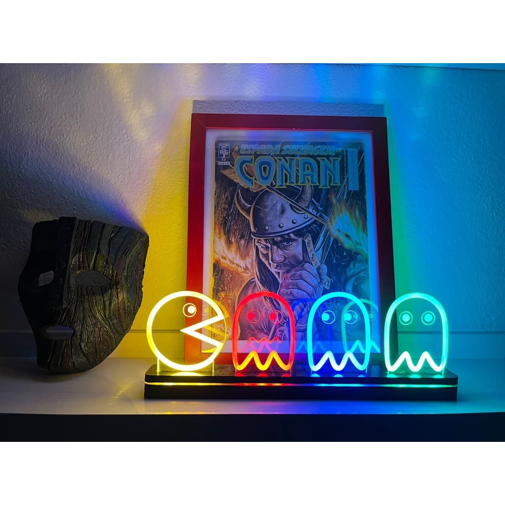 Abajur Luminária Led PAC MAN Colorido