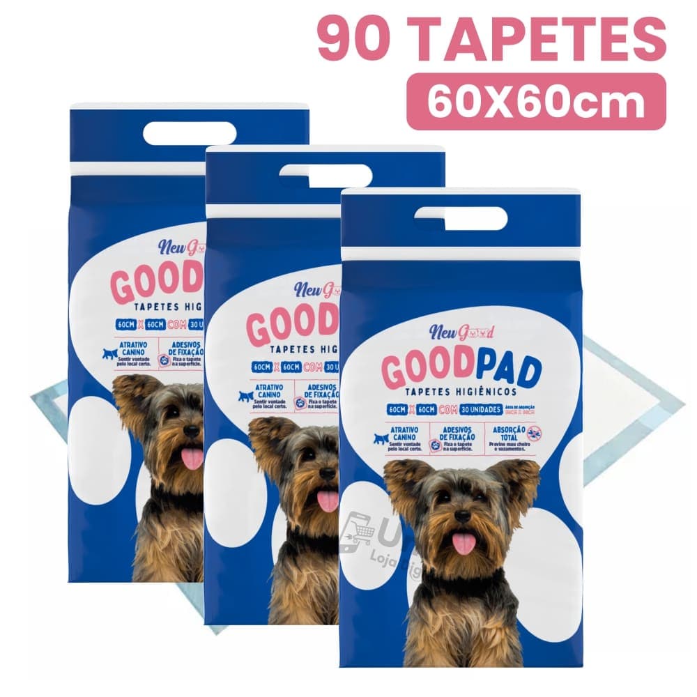 Tapete Higiênico Cães e Gatos Good Pad 60x60 c/ 90un Petlike