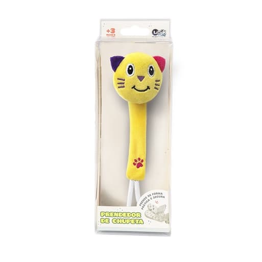 PRENDEDOR DE CHUPETA GATO AMARELO