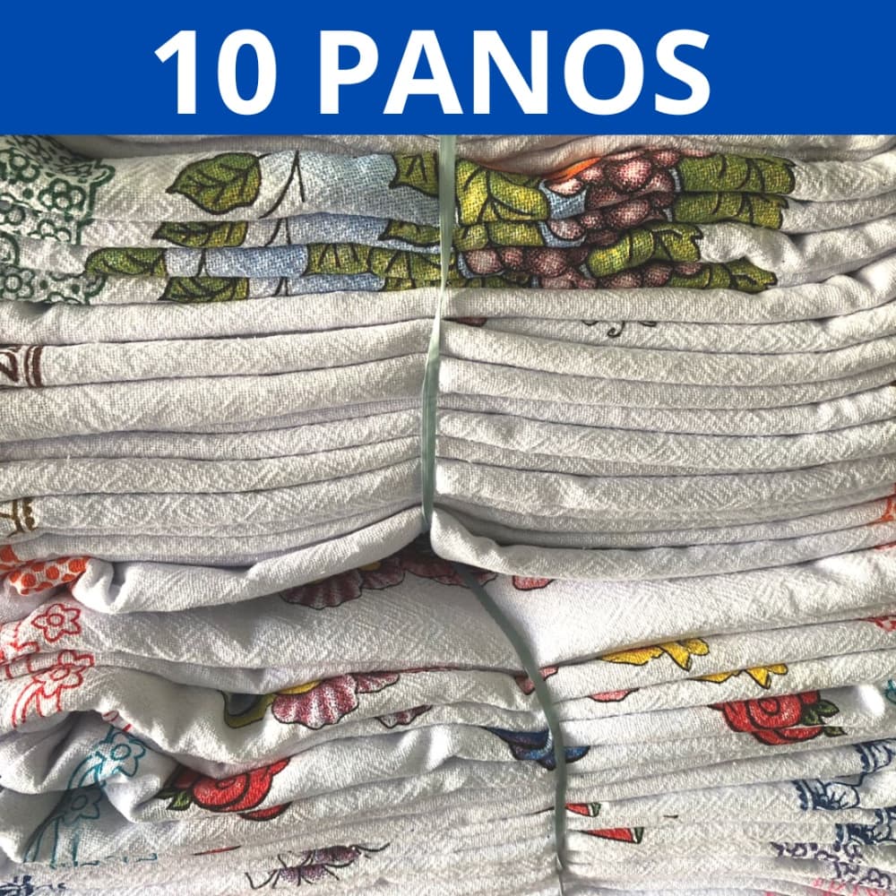 Pano de Prato Pe de Galinha Atacado Grande 70 x 44  KIT  COM 10  UNIDADES