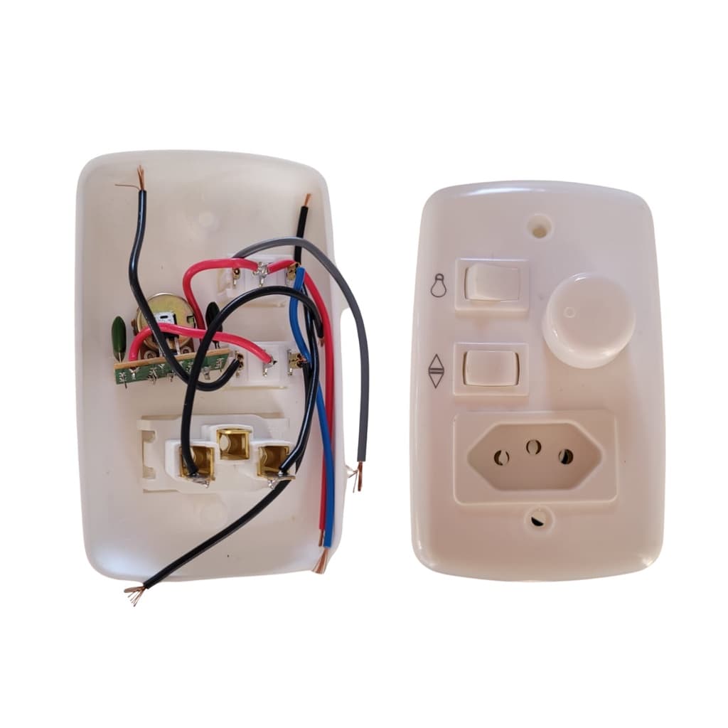 Chave para ventilador com tomada liga e desliga luz controle de velocidade rotativo bivolt universal