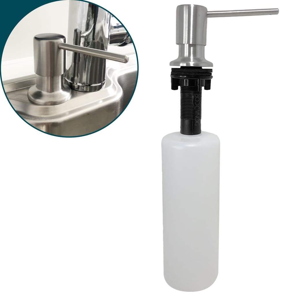 Porta Detergente Dispenser De Embutir Inox Escovado 500ml Dosador de Detergente Sabonete liquido