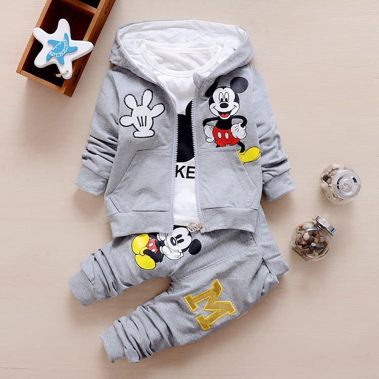 Crianças Meninos Da Criança Do Bebê Meninas Moletom Com Capuz + Camiseta + Calças Conjuntos De 3 Peças Primavera Outono
