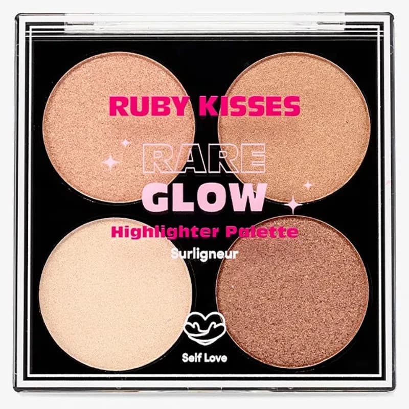 Paleta de Iluminadores Rare Glow RK By Kiss - Iluminador Ruby Kisses 8g