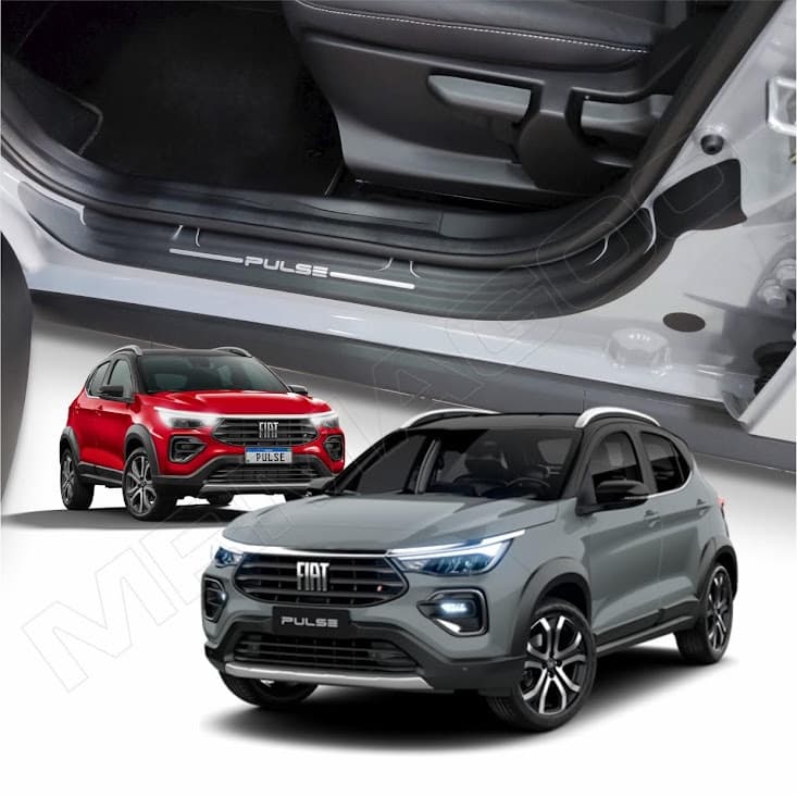Kit Fiat PULSE 2022 2023 2024 2025 Soleiras Super Protetoras + Soleira da Mala Acessórios para Carro