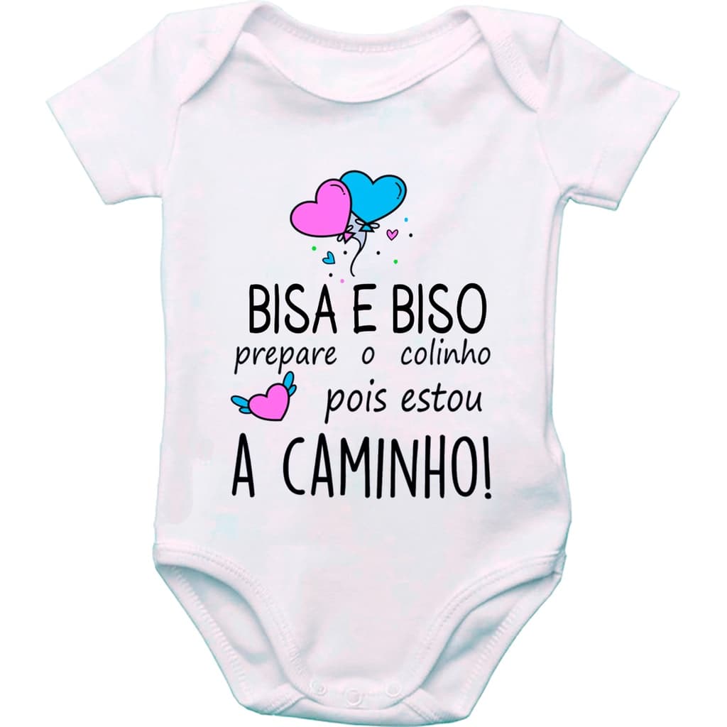 Body de Bebê Personalizado Frases Bisa e Biso Preparemo Colinho GB0468