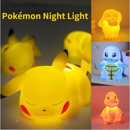 Luminaria Pikachu Pokémon Brinquedos Luminosos Com Luz Noturna Abajur Lampada led Presente criança Luminária - Picachu
