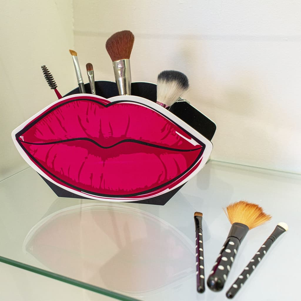 SUPORTE DE ACO DISPLAY DE MAQUIAGEM BOCA ROSA