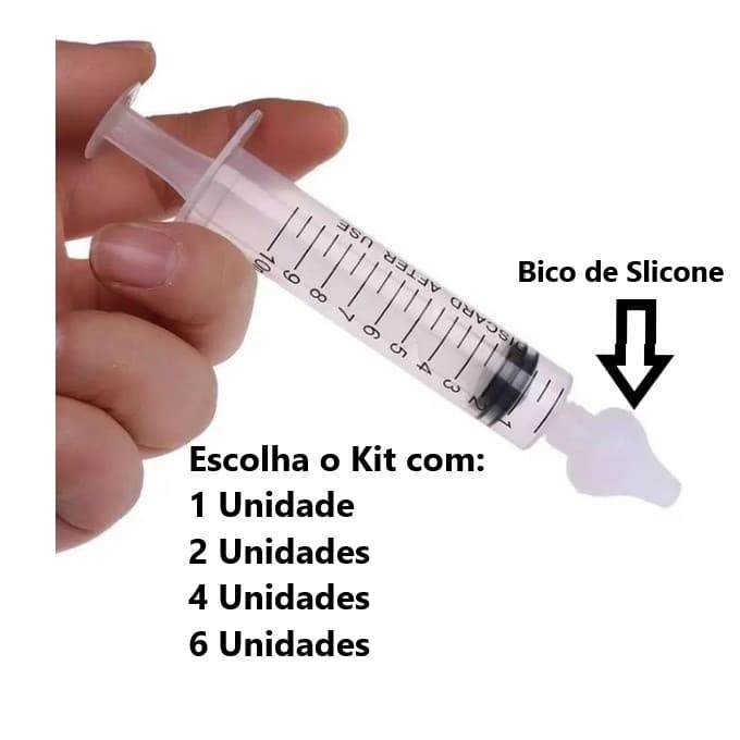 Seringa Lavagem / Aspirador Nasal Para Bebe / Adolescente / Crianças Com Ponta de Silicone escolha 1/ 2 / 4 / 6 Unidades