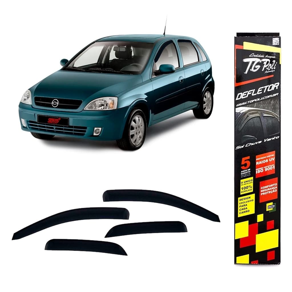 CALHA DE PORTA SLIM GM CORSA HATCH/WAGON/SEDAN 94/02 MODELO NOVO HATCH/SEDAN 03/12 CLASSIC 94/16 4 PORTAS ACRILICA FUME AUTO COLANTE (JOGO 4 PECAS)