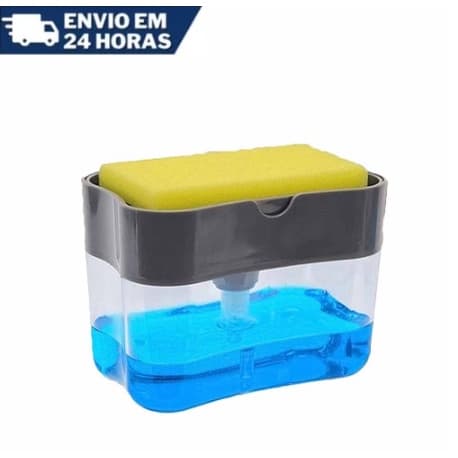 Dispenser Para Detergente Sabao 2x1 Detergente Suporte Porta Bucha Esponja
