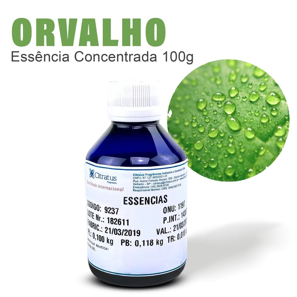 Essência Concentrada Orvalho | Bem estar, Aromatizante - Citratus 100ml