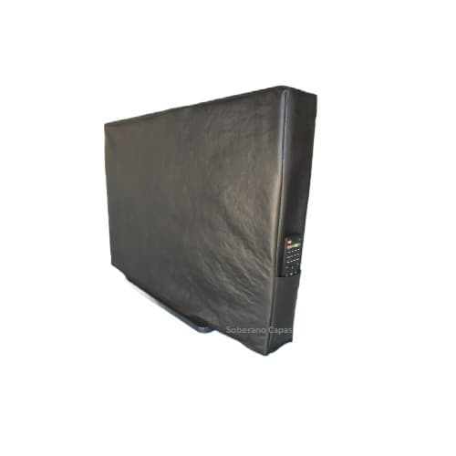 Capa TV Tela Grande 55'' 58'' 60'' 65'' 70'' 75'' - Capa TV Em Corino Preto de Alta Qualidade