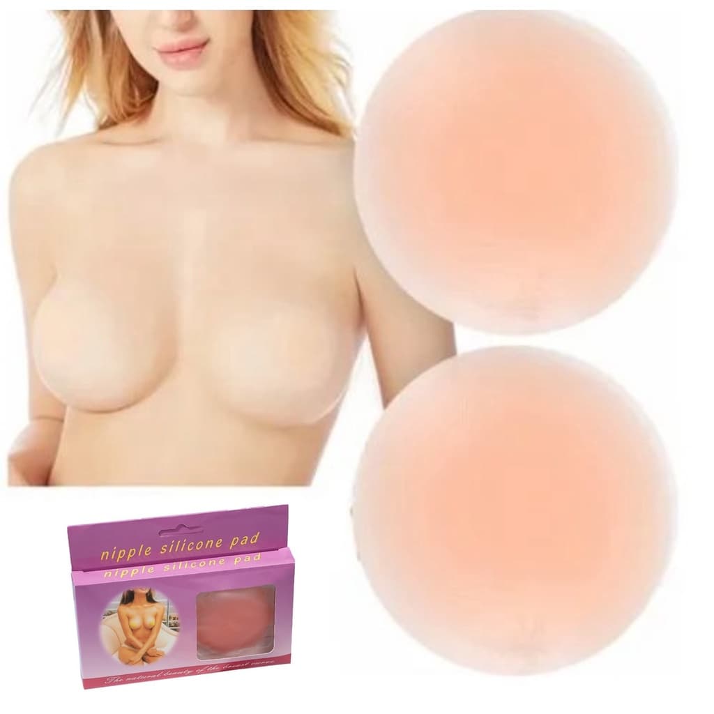 Adesivo Tapa Mamilo Protetor Bico Seios de Silicone Reutilizável- 1 PAR