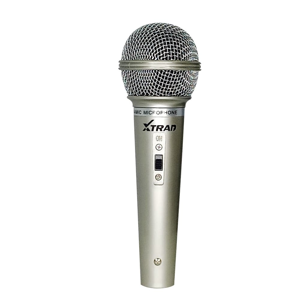 Microfone karaokê profissional dinâmico com fio p10 3m ergonômico unidirecional CH0475
