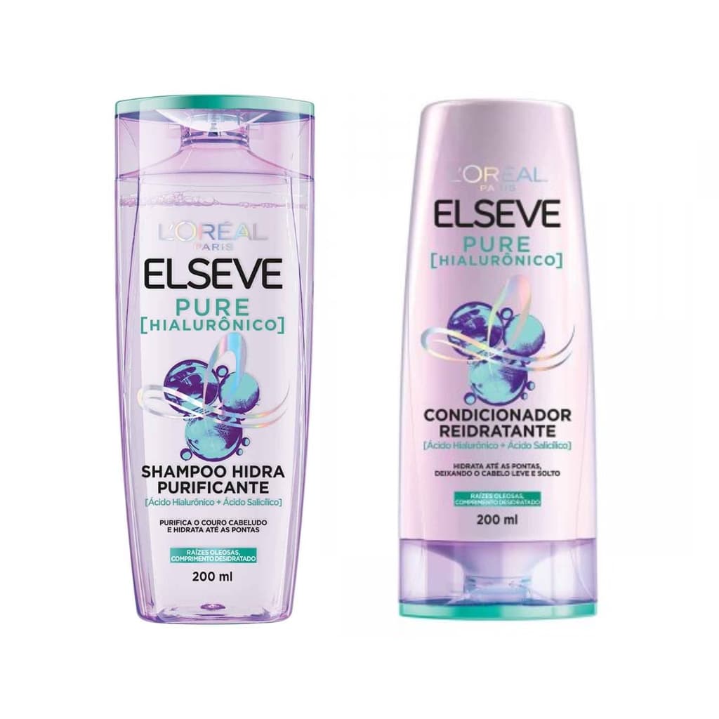 Kit Shampoo + Condicionador Elseve Pure Hialurônico 200ml