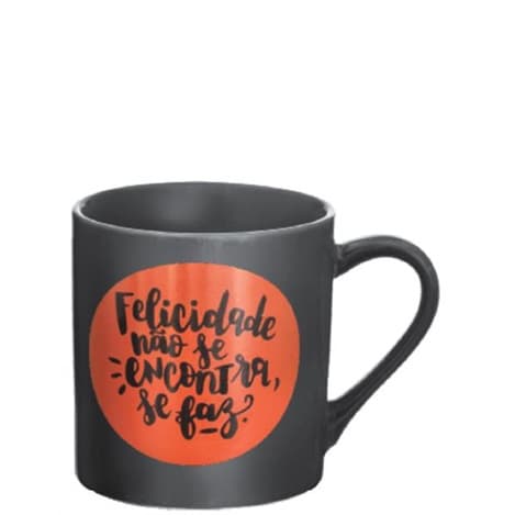 CANECA 210ML PRETA DECORADA MOTIVACAO - CAIXA C/ 24 PEÇAS