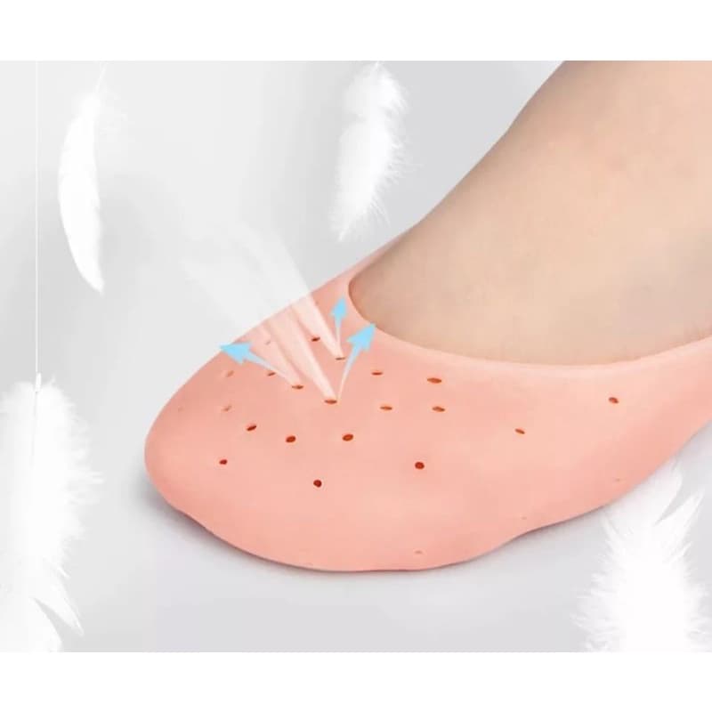 Sapatilha de silicone hidratante meia para pés com rachaduras e fissuras