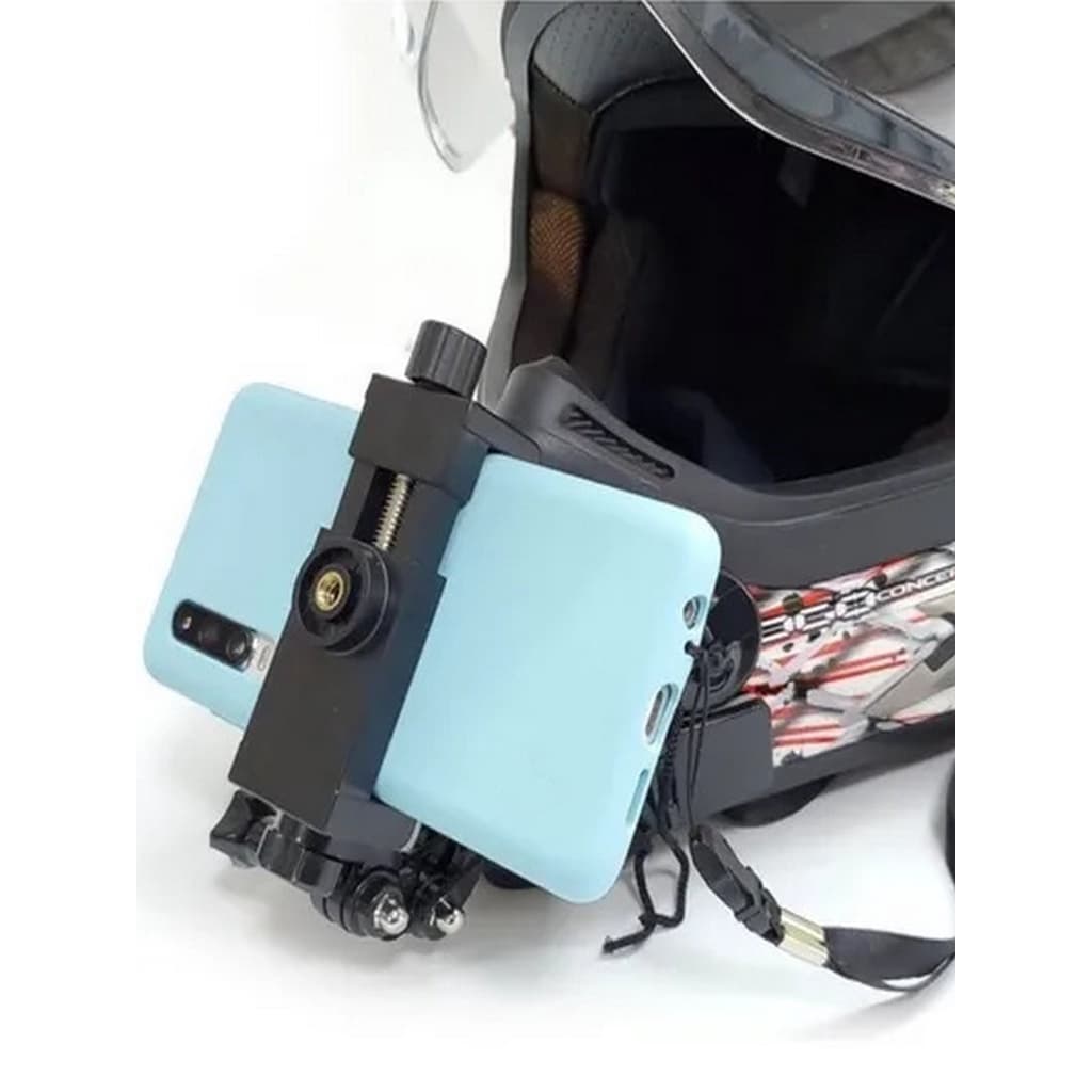 Suporte Capacete Moto Câmera Celular Galaxy Gopro Ios Queixo