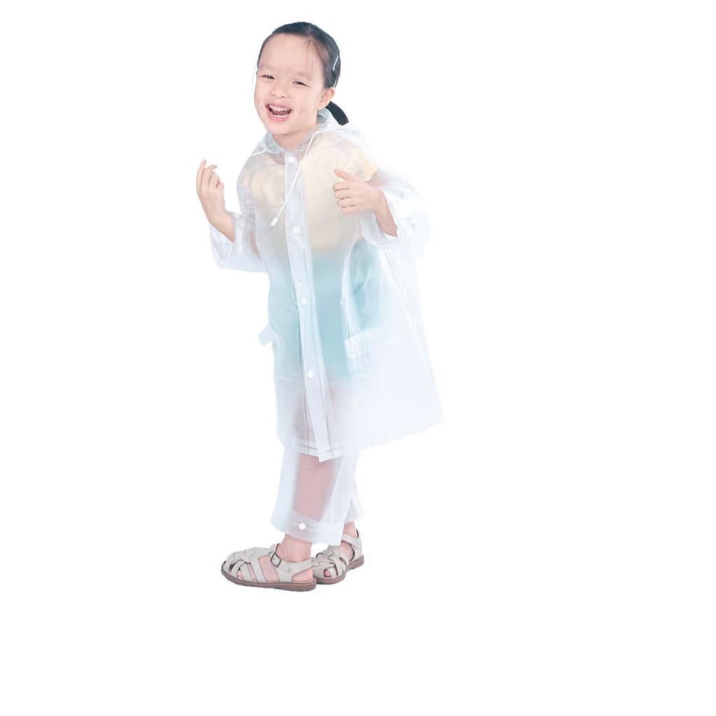 Capa de Chuva Infantil Transparente Com Jaqueta e Calça