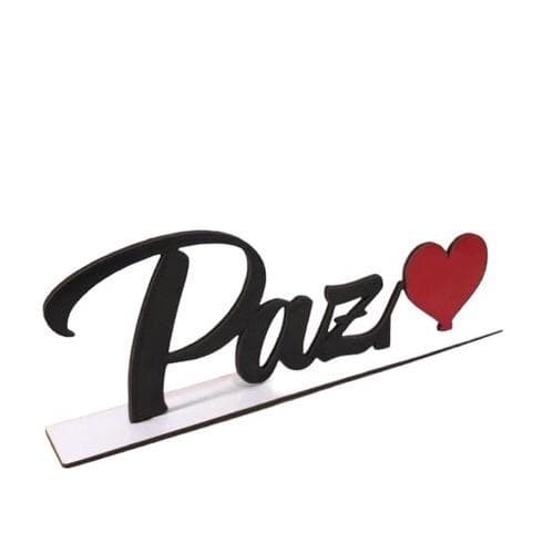 Palavra Paz Para Decoração de Mesa Com Base Para Decoração