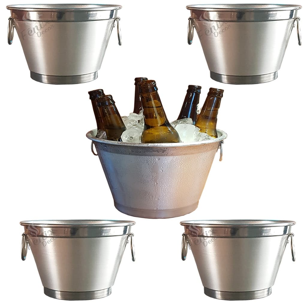kit 5 balde de gelo e cerveja 6 litros fenixdecor/mg aluminios