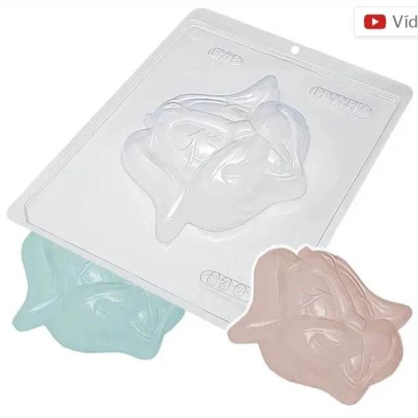 Forma Silicone Coelho Alegre BWB para Chocolate com 3 partes - Forma Coelho Páscoa - Forma Páscoa