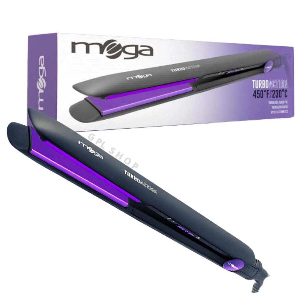 PRANCHA CHAPINHA DE CABELO TURBO ACTION MEGA ALISA DESDE A RAIZ, MODELA E ENROLA COM PONTA TERMICA PATINS DE CERAMICA BIVOLT CABO GIRATÓRIO