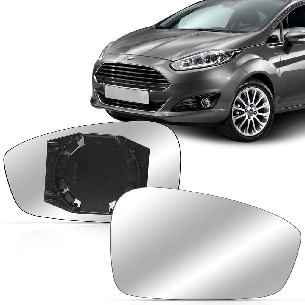 Subconjunto espelho vidro e base Fiesta novo 2013 2014 2015 2016 2017 2018 Metalizado