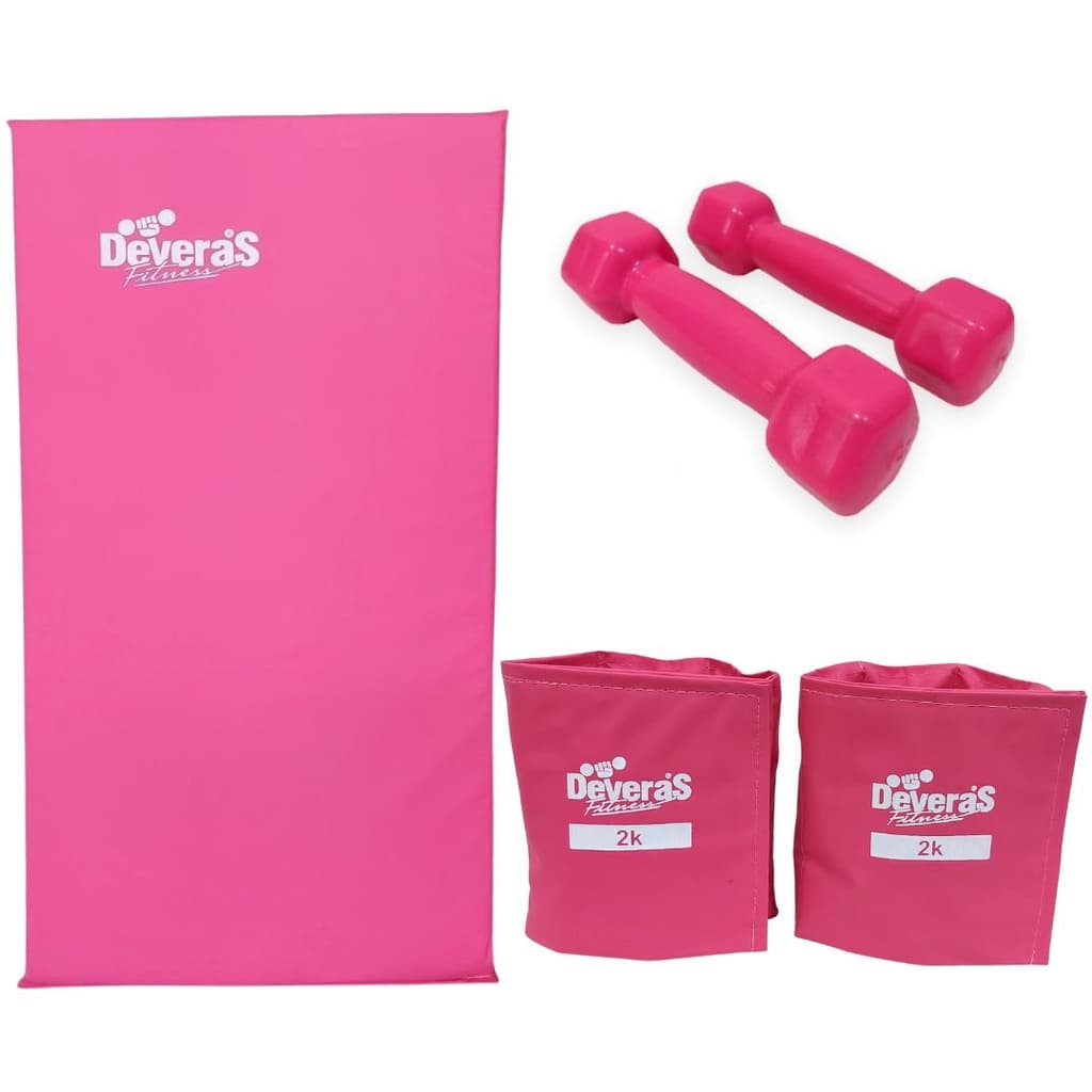 Kit par halteres 1 kg revestido par caneleiras peso 2 kg colchonete de academia