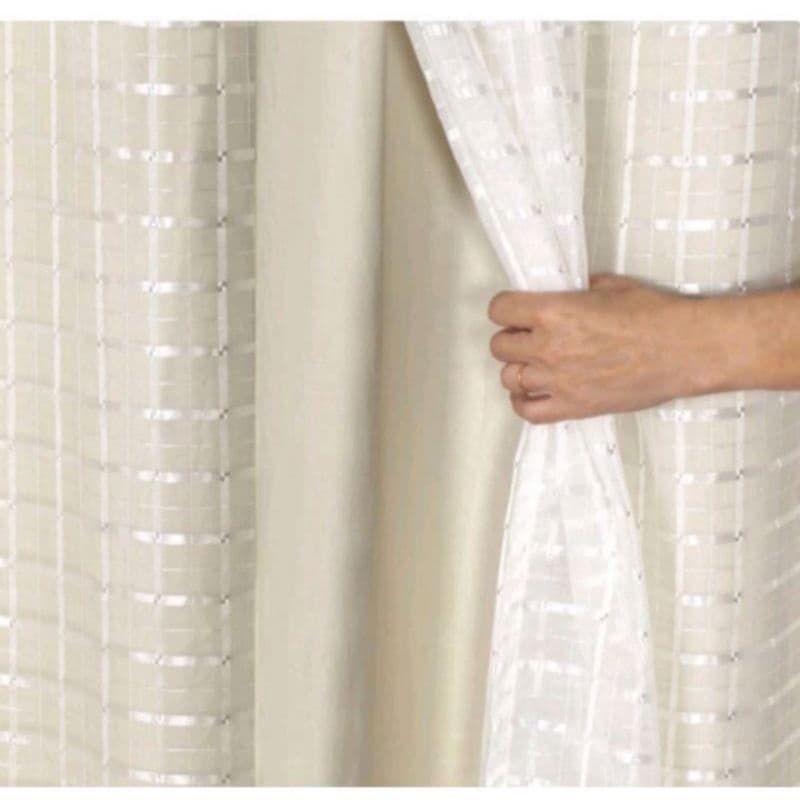 CORTINA BLACKOUT PVC COM VOIL XADREZ 1 PARTE DE 1,40 LAR × 1,70 ALT