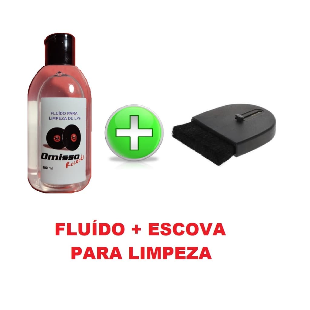 Kit escova + fluído 100 ml - Limpeza de LP - disco de vinil