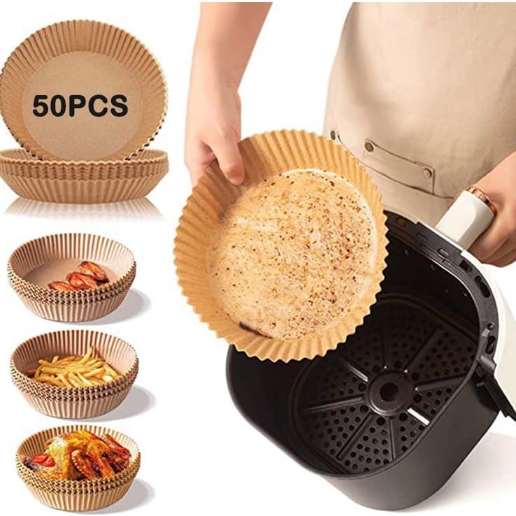 Forma Descartável De Air fryer Antiaderente De Papel Cozinha Redondo Fritadeira Cozimento Protetor
